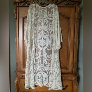 Ivory Lace Duster - One Size - Maxi Length